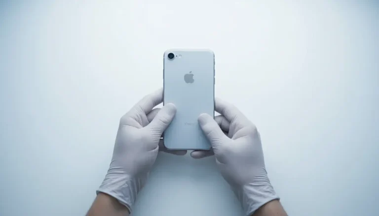 Técnico autorizado Apple realizando reparo em iPhone