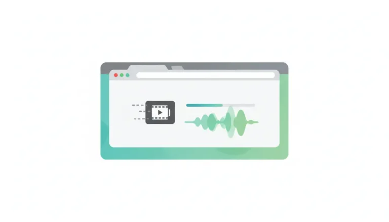 Interface de ferramenta online para extrair áudio de vídeo com drag-and-drop e barra de progresso