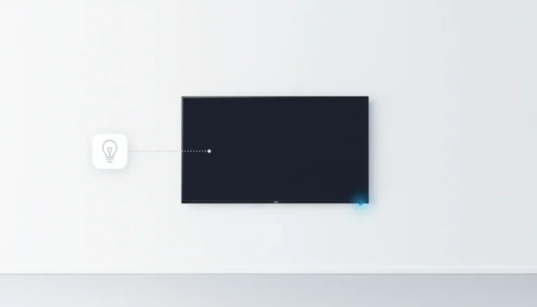 TV Samsung na parede com indicador de conexão Alexa ativo e ícone do SmartThings integrado